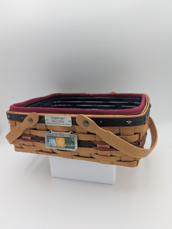 Longaberger Other - Longaberger Bee 2004 Basket, Liner, Protector Accented w/Red, Blue & Stars